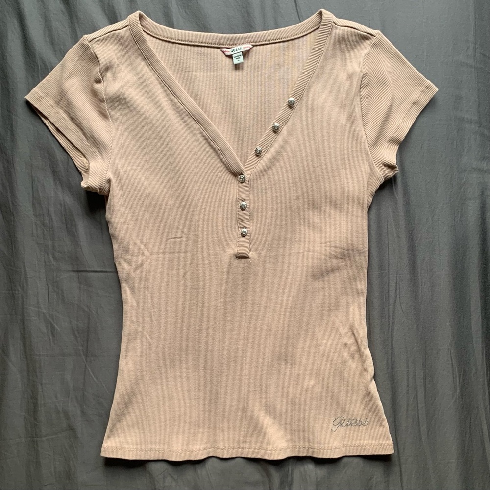 Guess Rhinestone Cotton Top
